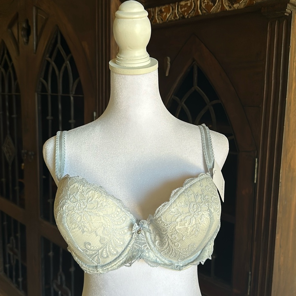 Le Mystere Sophia Lace Bra Porcelain Blue Size 32G